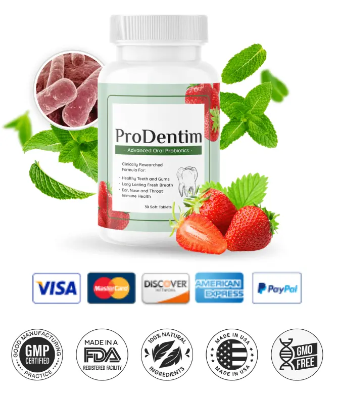 ProDentim one bottle plus credit cards and certifications